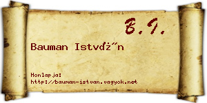 Bauman István névjegykártya